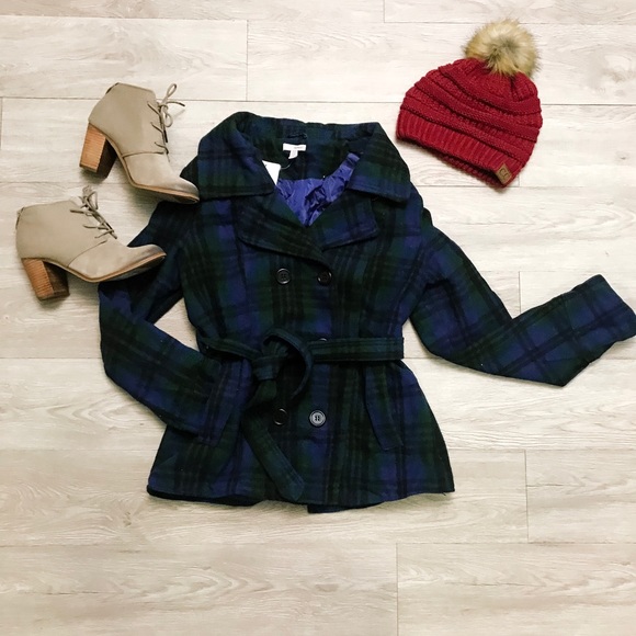 BONGO Jackets & Blazers - 🆕 NWT Blue Flannel Buttoned Up Winter Jacket